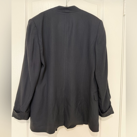 Theory Open Front Blazer Black Ruched Sleeve Women’s 12 - Picture 7 of 7